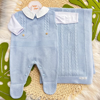  Saída de Maternidade Barquinho- Azul Bebe